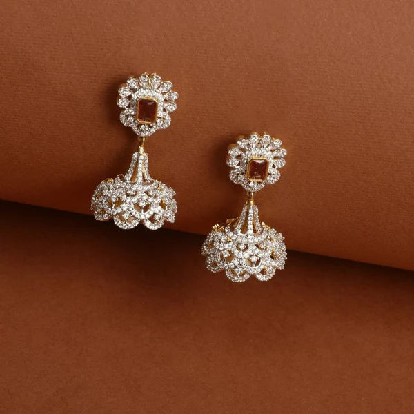 Laura Nakshatra CZ Jhumka Earrings - Green