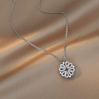 Magnetic Clover Heart Necklace With 2 Finger Rings FREE At Just 499🔥